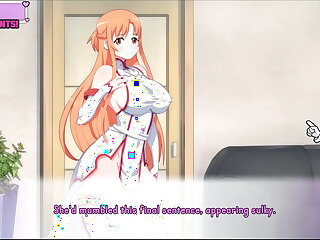 Waifu Hub [Hentai parody game PornPlay ] Ep.1 Asuna Porn Sofa audition - this naughty gal from sword Art Online want to be a pornstar